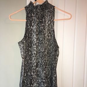 Snake skin print sleeveless top